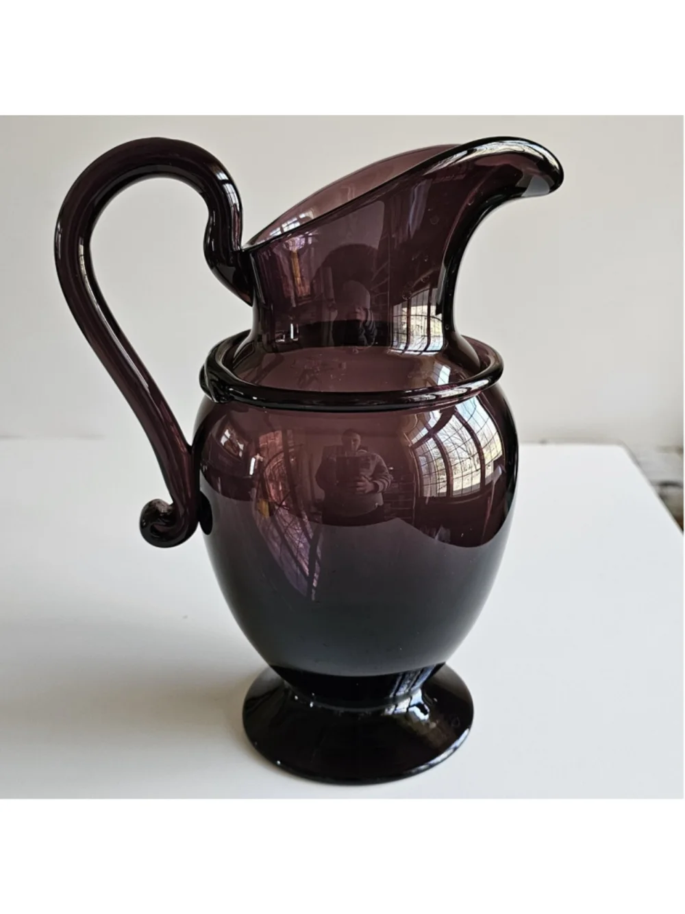 Metropolitan Museum of Art Saratoga Portugal Amethyst Glass Pitcher MCM Style